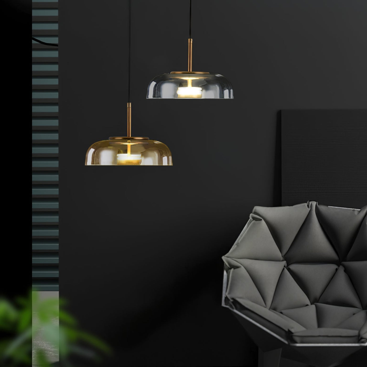 Solara Pendant Light – Elegant Brass & Glass LED Hanging Lamp