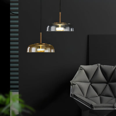 Solara Pendant Light – Elegant Brass & Glass LED Hanging Lamp