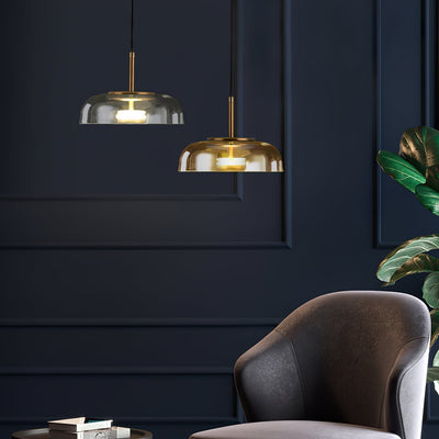 Solara Pendant Light – Elegant Brass & Glass LED Hanging Lamp