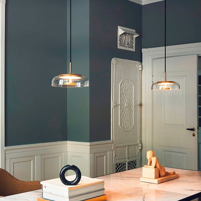 Solara Pendant Light – Elegant Brass & Glass LED Hanging Lamp