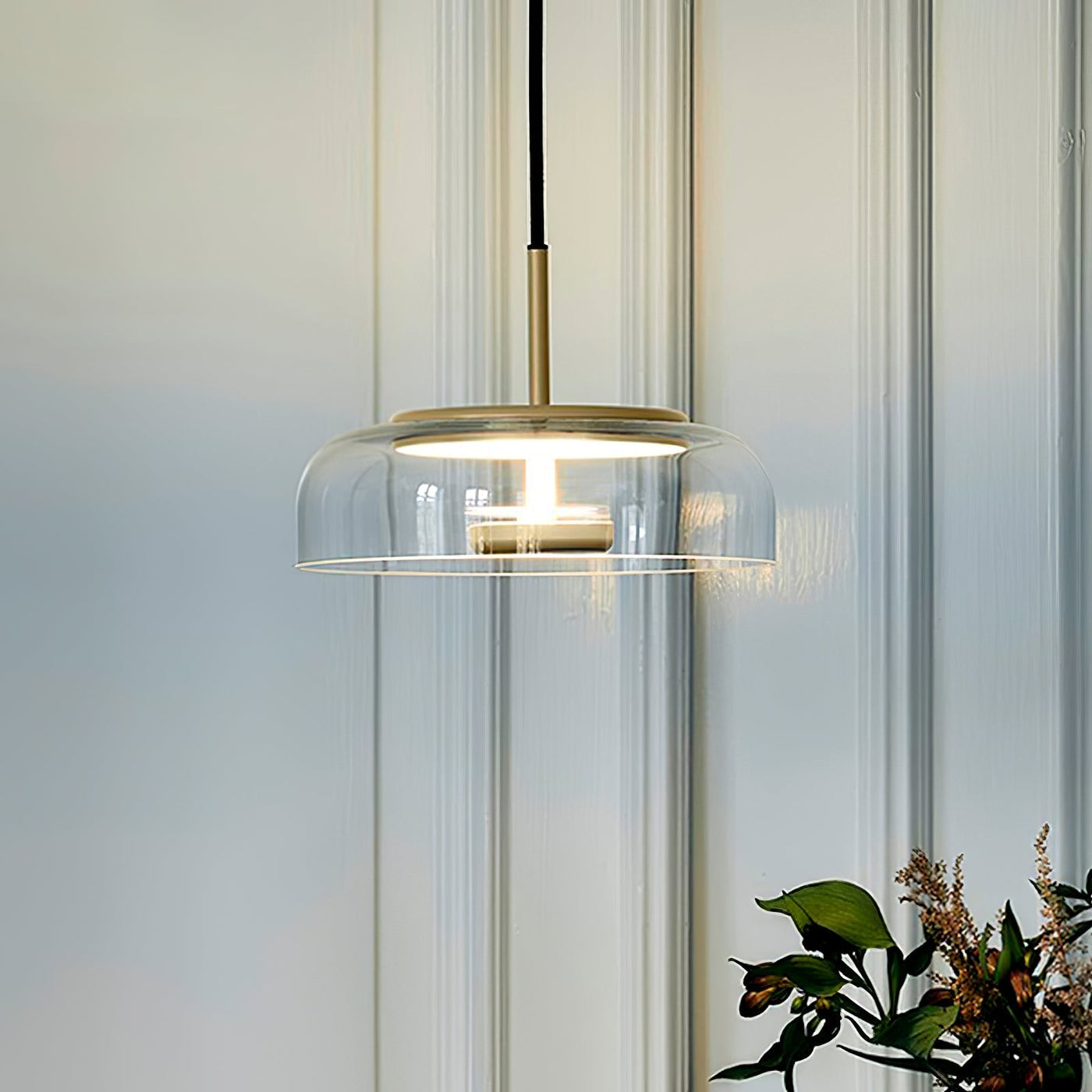 Solara Pendant Light – Elegant Brass & Glass LED Hanging Lamp