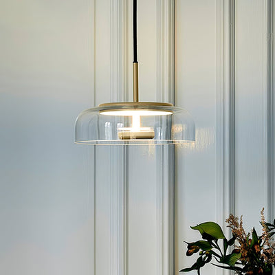 Solara Pendant Light – Elegant Brass & Glass LED Hanging Lamp
