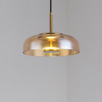 Solara Pendant Light – Elegant Brass & Glass LED Hanging Lamp
