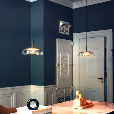 Solara Pendant Light – Elegant Brass & Glass LED Hanging Lamp