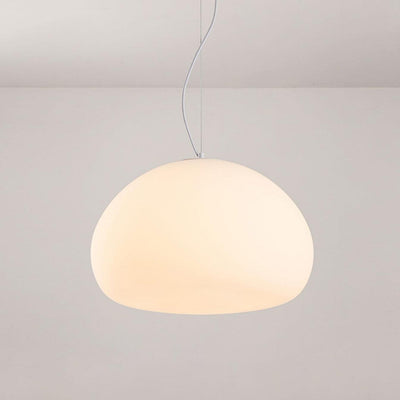 Steamed Bun Pendant Light – Elegant Frosted Glass Hanging Lamp (E26/E27)