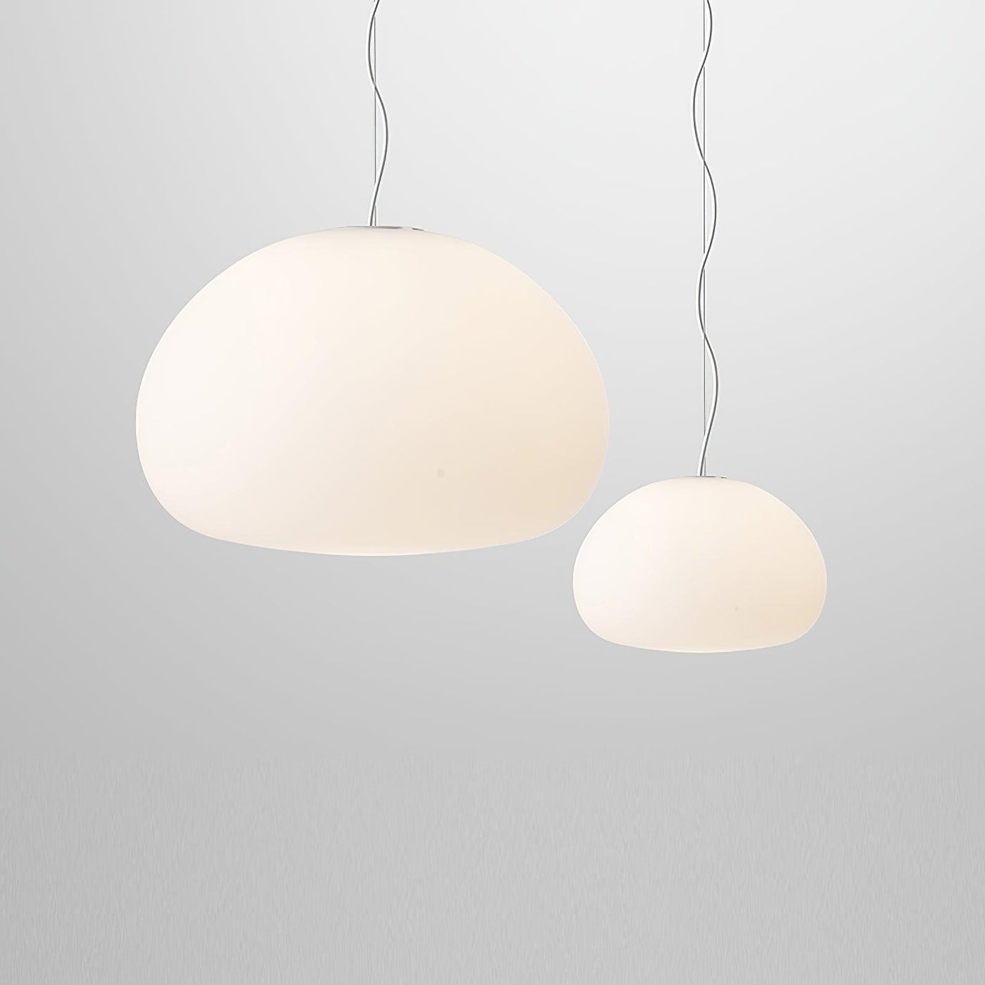 Steamed Bun Pendant Light – Elegant Frosted Glass Hanging Lamp (E26/E27)