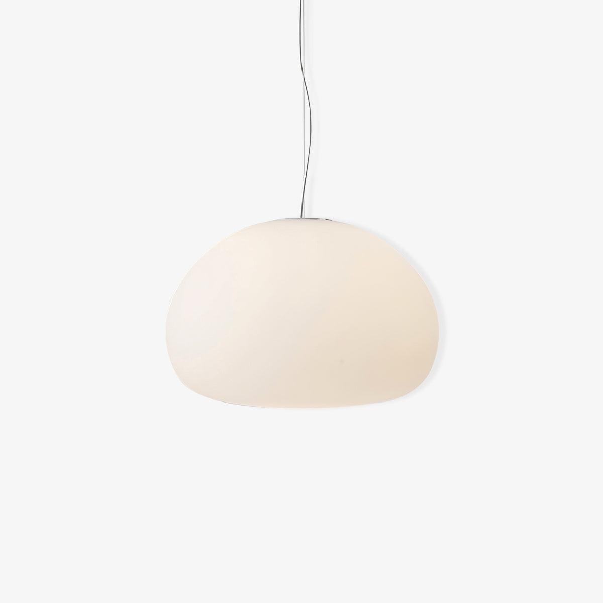 Steamed Bun Pendant Light – Elegant Frosted Glass Hanging Lamp (E26/E27)