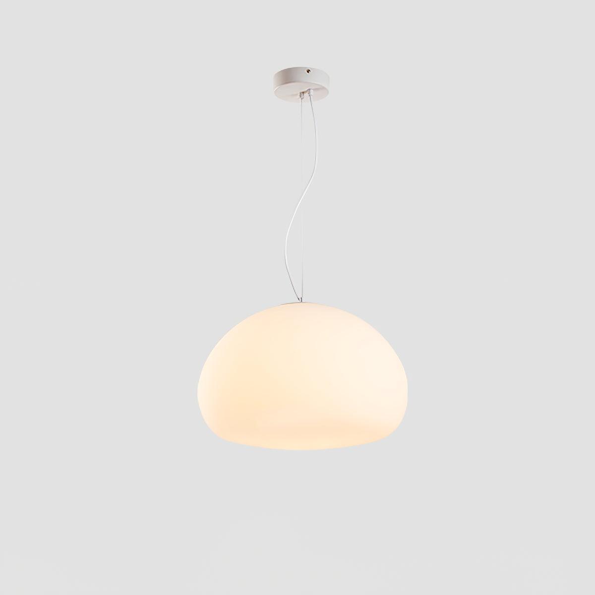 Steamed Bun Pendant Light – Elegant Frosted Glass Hanging Lamp (E26/E27)