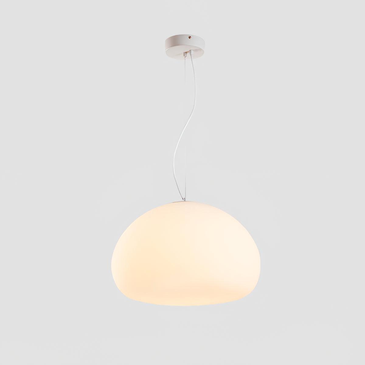 Steamed Bun Pendant Light – Elegant Frosted Glass Hanging Lamp (E26/E27)