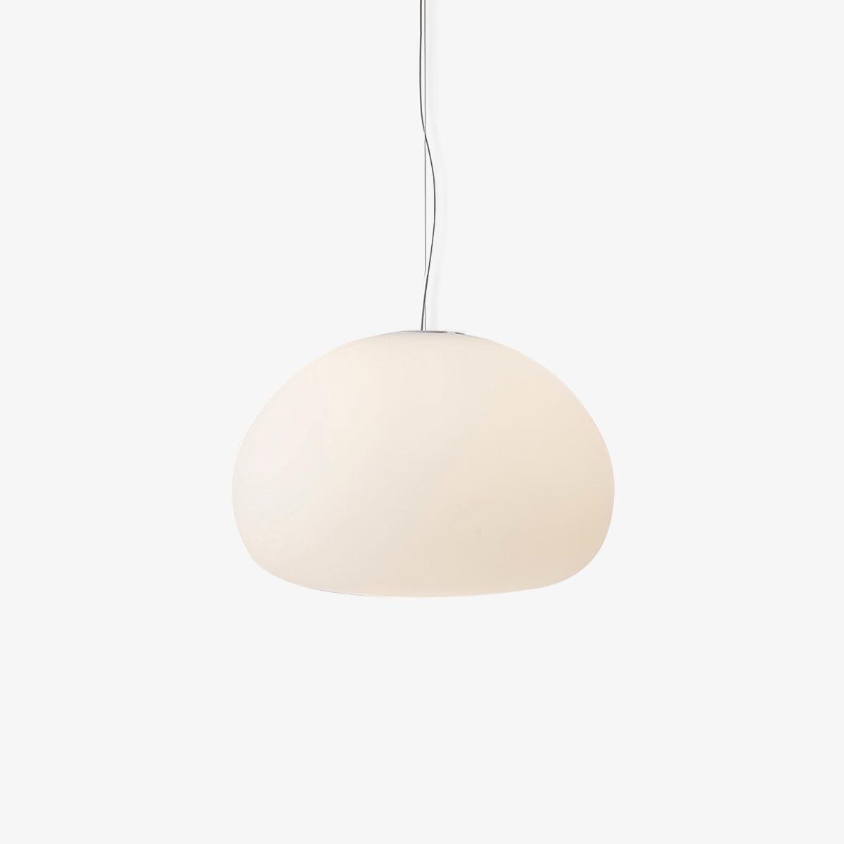 Steamed Bun Pendant Light – Elegant Frosted Glass Hanging Lamp (E26/E27)