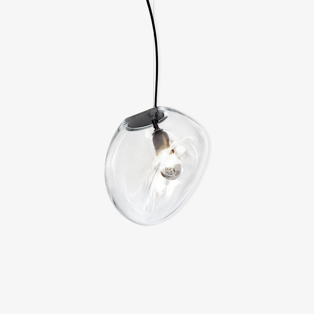 Suspended Water Drop Pendant Light – Modern Glass Hanging Lamp (E26/E27, Adjustable Height)