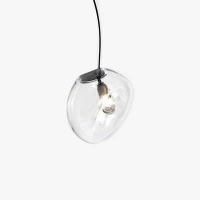 Suspended Water Drop Pendant Light – Modern Glass Hanging Lamp (E26/E27, Adjustable Height)