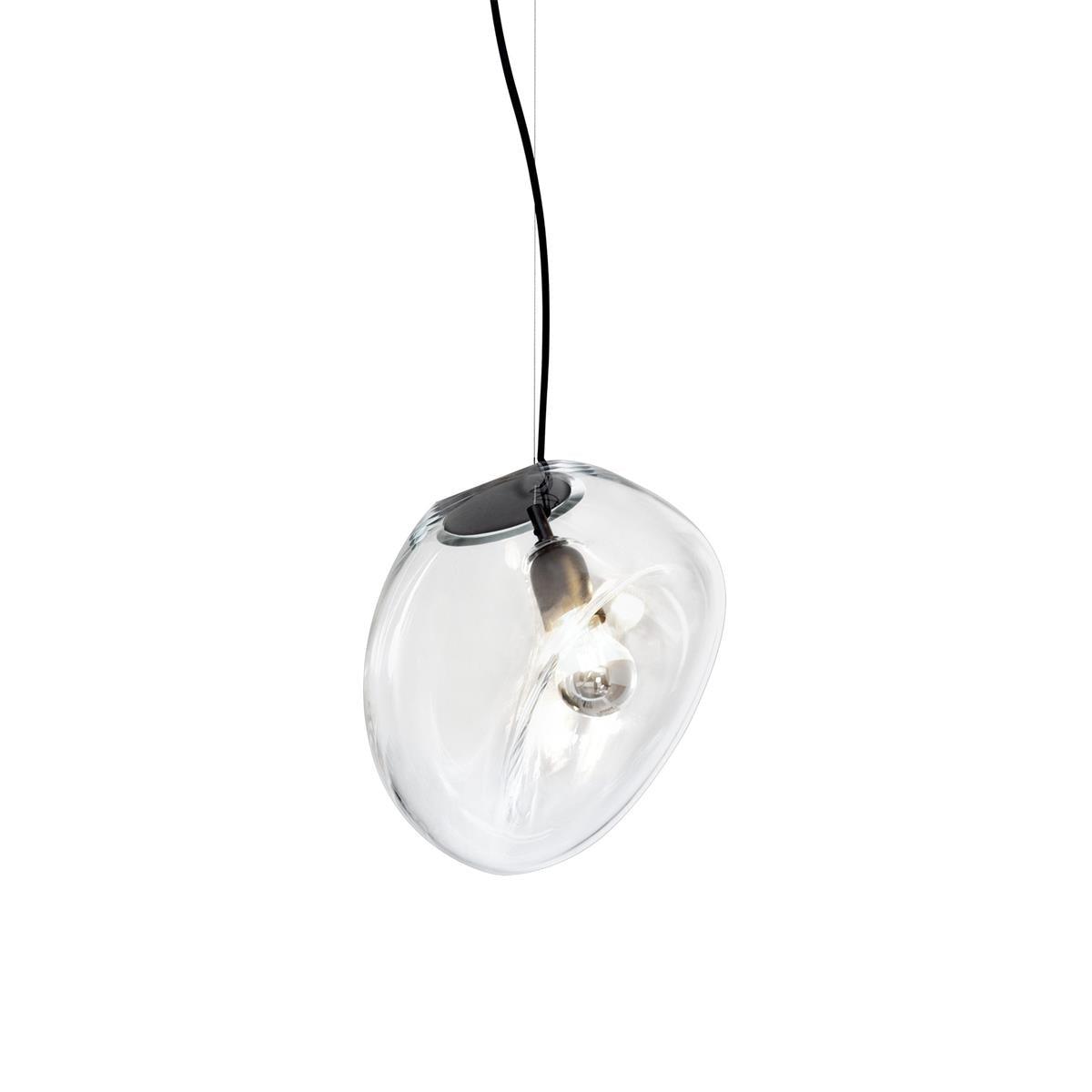 Suspended Water Drop Pendant Light – Modern Glass Hanging Lamp (E26/E27, Adjustable Height)