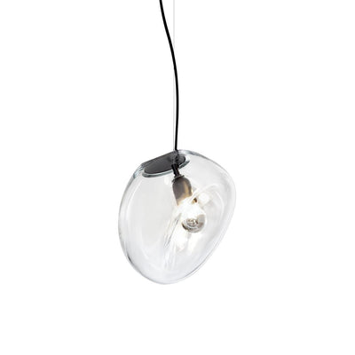 Suspended Water Drop Pendant Light – Modern Glass Hanging Lamp (E26/E27, Adjustable Height)