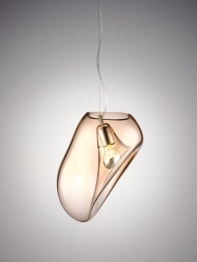 Suspended Water Drop Pendant Light – Modern Glass Hanging Lamp (E26/E27, Adjustable Height)