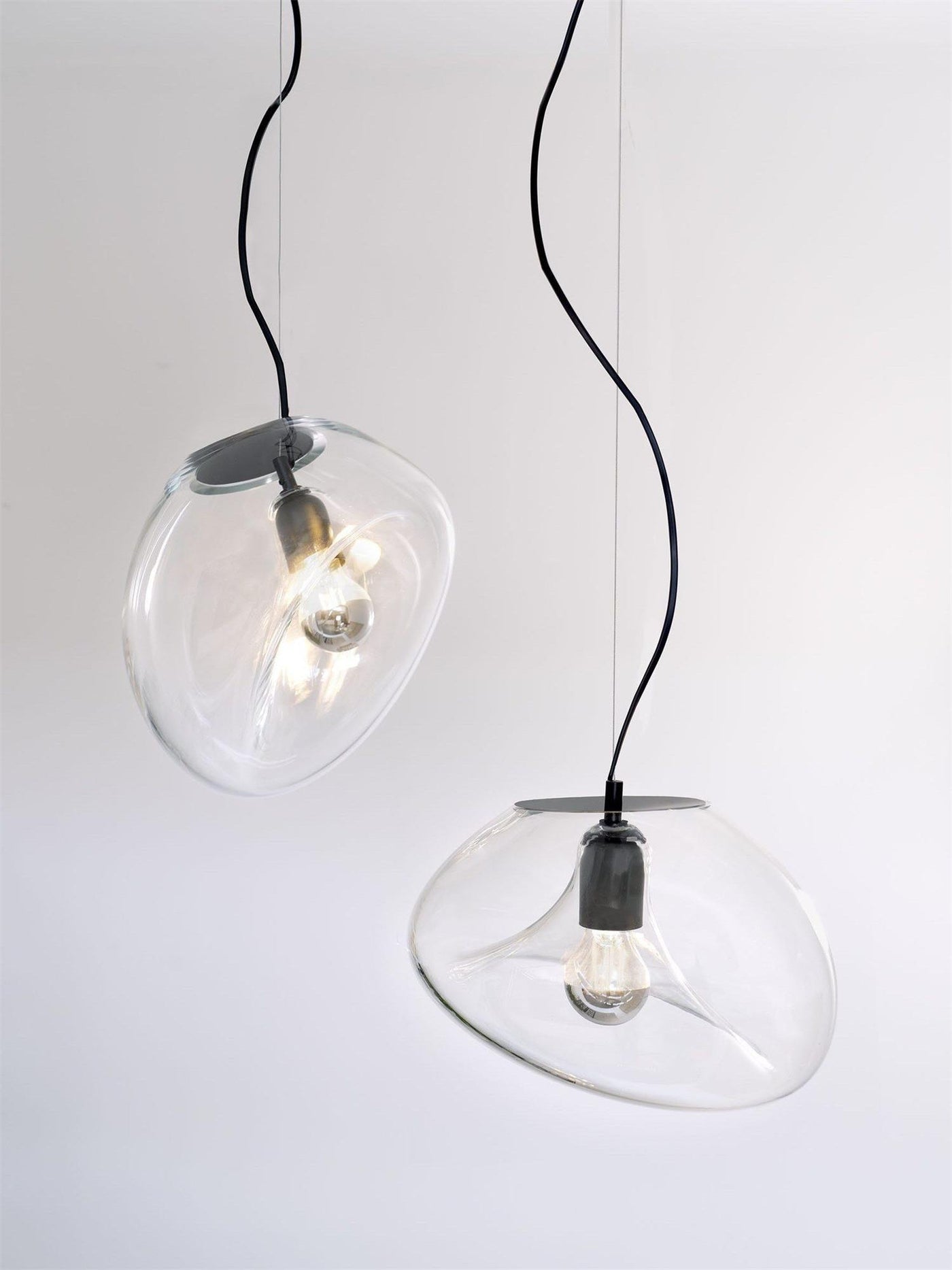 Suspended Water Drop Pendant Light – Modern Glass Hanging Lamp (E26/E27, Adjustable Height)