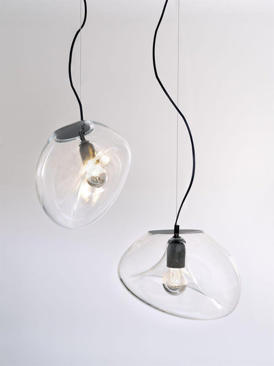 Suspended Water Drop Pendant Light – Modern Glass Hanging Lamp (E26/E27, Adjustable Height)