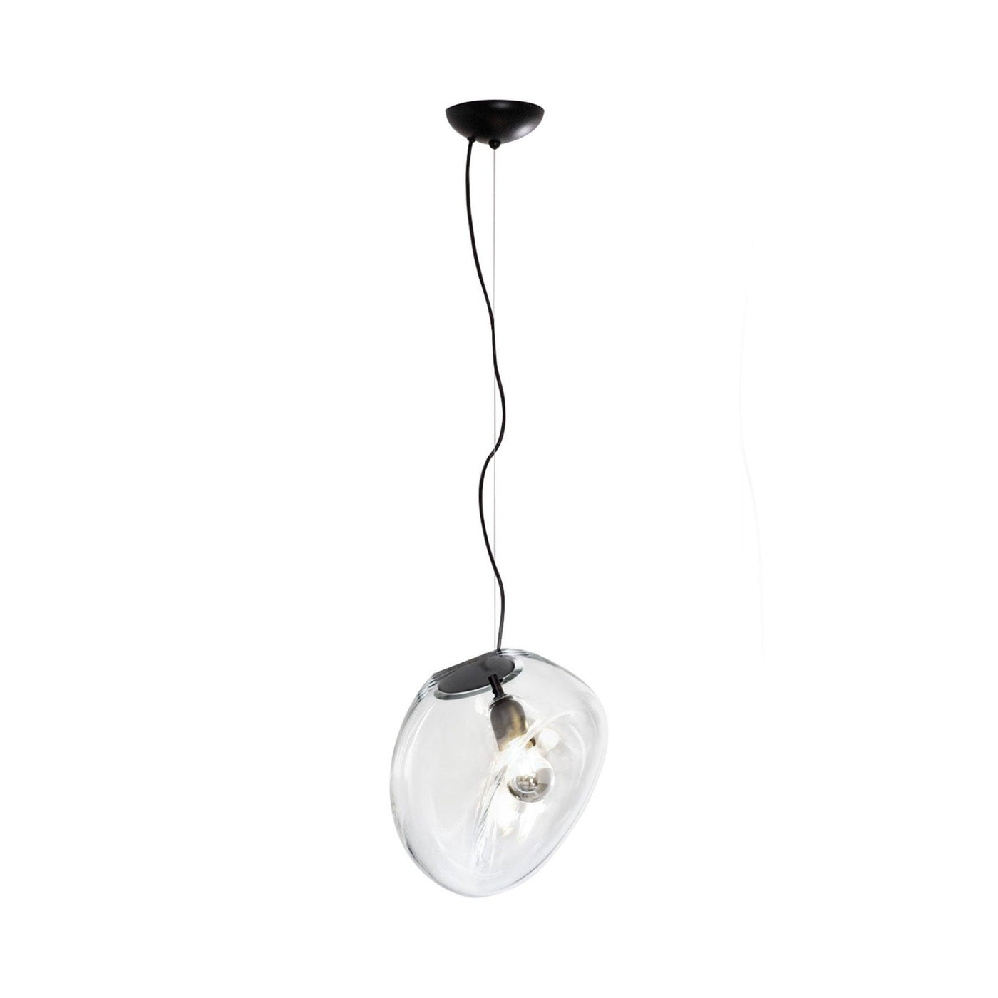 Suspended Water Drop Pendant Light – Modern Glass Hanging Lamp (E26/E27, Adjustable Height)