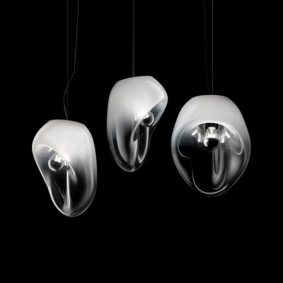 Suspended Water Drop Pendant Light – Modern Glass Hanging Lamp (E26/E27, Adjustable Height)