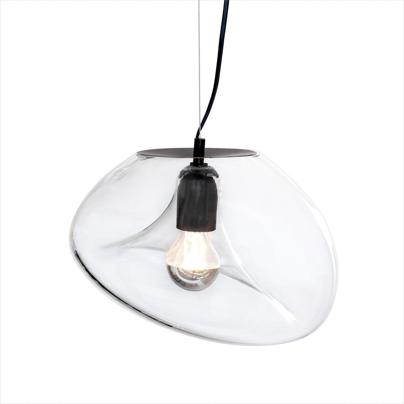 Suspended Water Drop Pendant Light – Modern Glass Hanging Lamp (E26/E27, Adjustable Height)