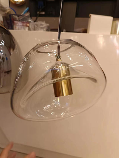 Suspended Water Drop Pendant Light – Modern Glass Hanging Lamp (E26/E27, Adjustable Height)