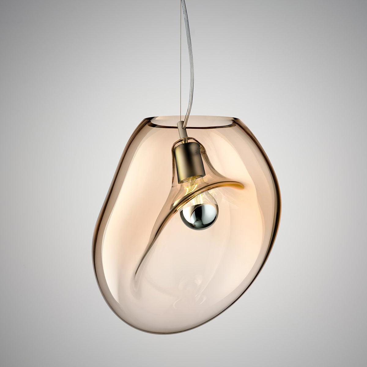 Suspended Water Drop Pendant Light – Modern Glass Hanging Lamp (E26/E27, Adjustable Height)
