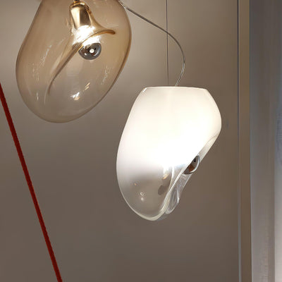 Suspended Water Drop Pendant Light – Modern Glass Hanging Lamp (E26/E27, Adjustable Height)