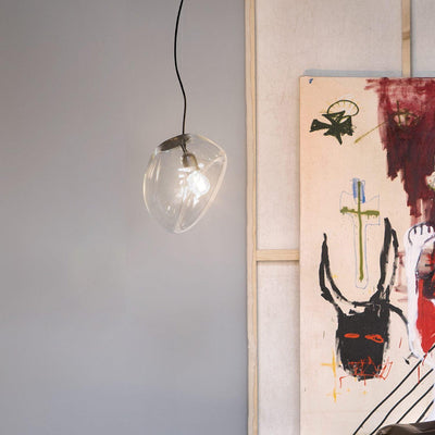 Suspended Water Drop Pendant Light – Modern Glass Hanging Lamp (E26/E27, Adjustable Height)