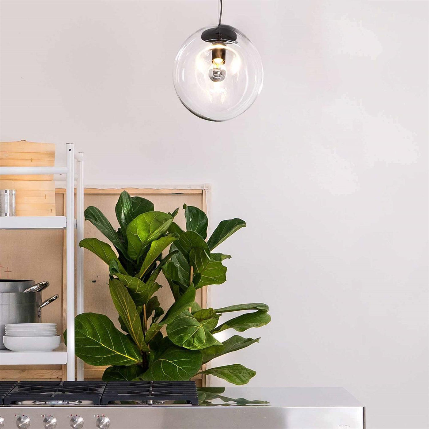 Suspended Water Drop Pendant Light – Modern Glass Hanging Lamp (E26/E27, Adjustable Height)