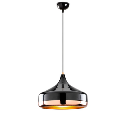 Midnight Gloss Pendant Light – Modern Elegance with a Glossy Black and Copper Finish