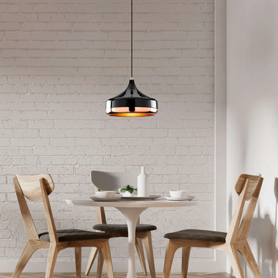 Midnight Gloss Pendant Light – Modern Elegance with a Glossy Black and Copper Finish