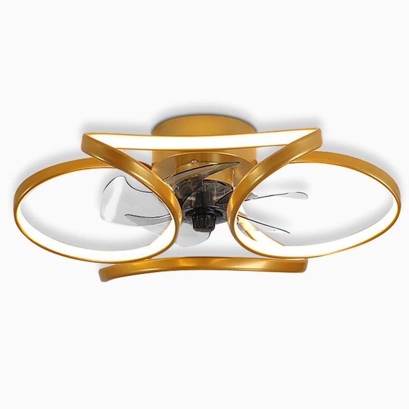 Flower Ceiling Fan Light – Modern LED Chandelier with Remote Control (45W)