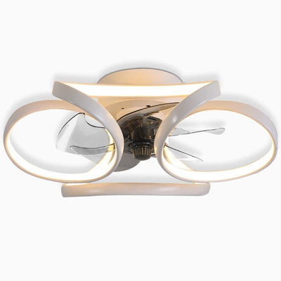 Flower Ceiling Fan Light – Modern LED Chandelier with Remote Control (45W)