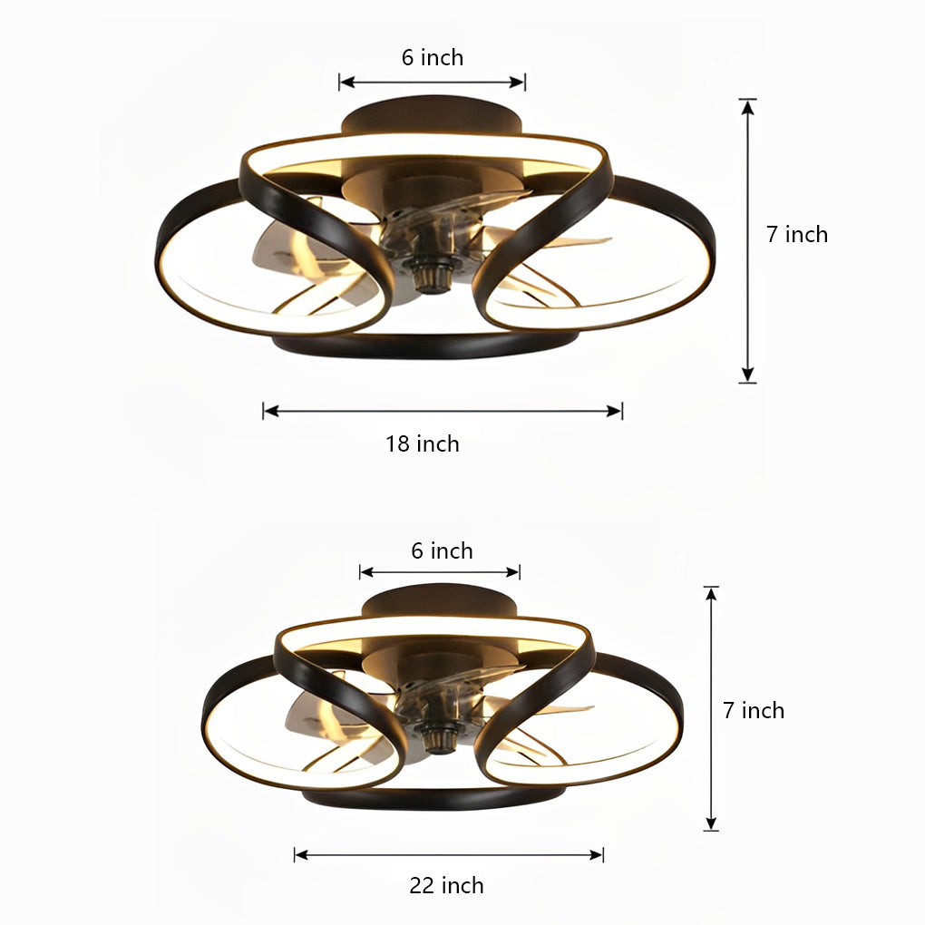 Flower Ceiling Fan Light – Modern LED Chandelier with Remote Control (45W)