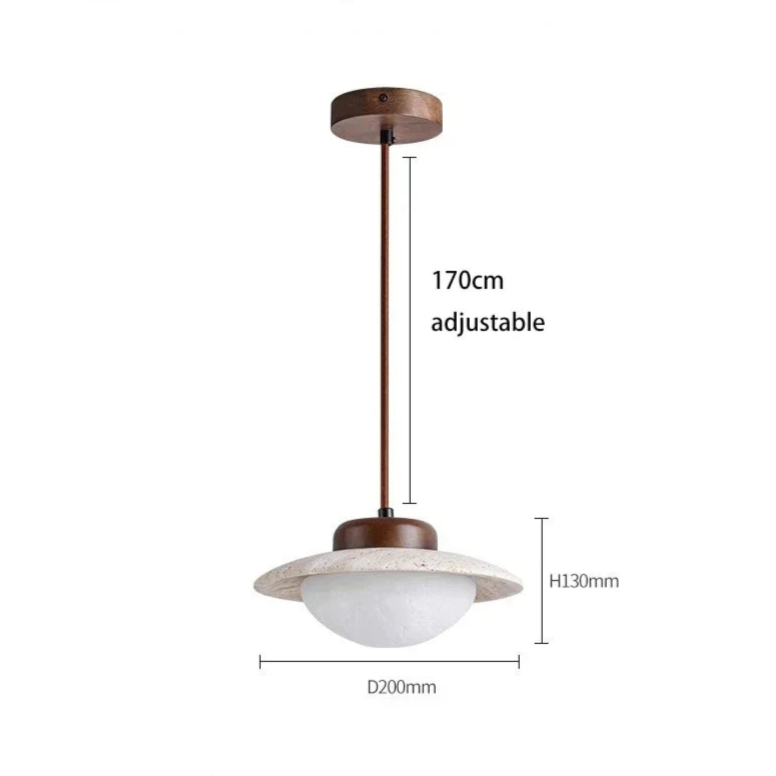 Vintage LED Chandelier – A Timeless Fusion of Stone & Wood