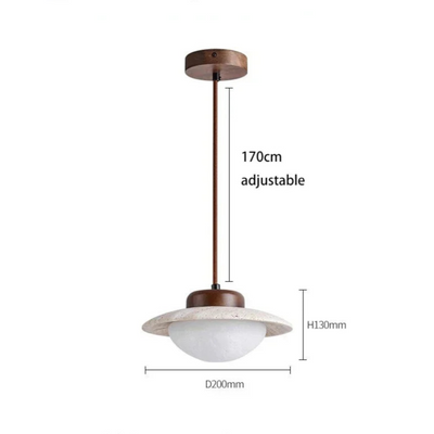 Vintage LED Chandelier – A Timeless Fusion of Stone & Wood