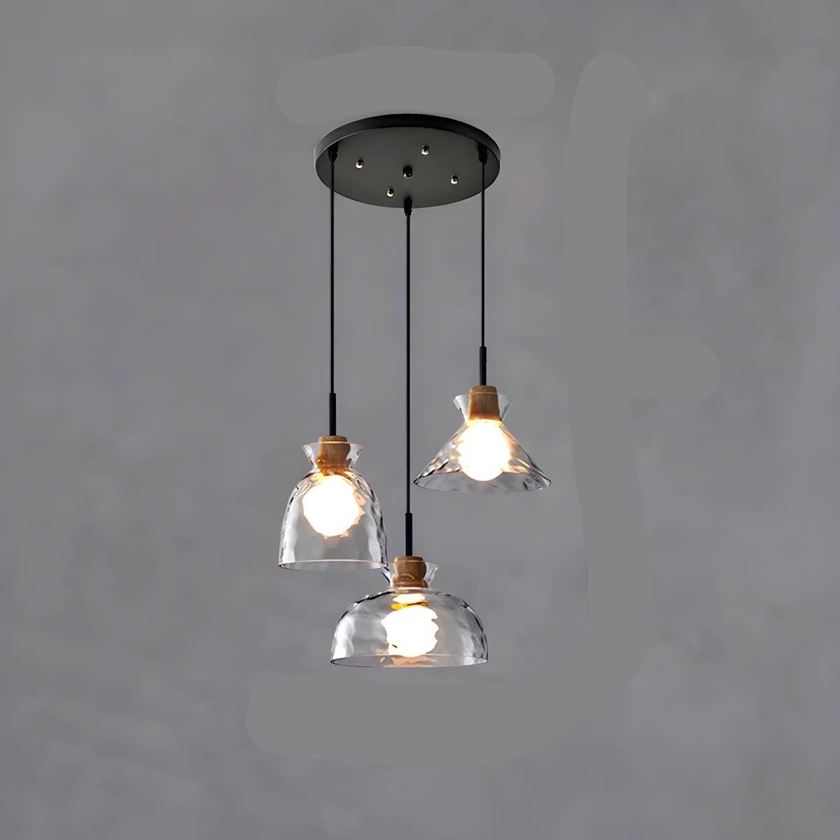 TOKYO Glass Chandelier – Minimalist Elegance with Ambient LED Lighting