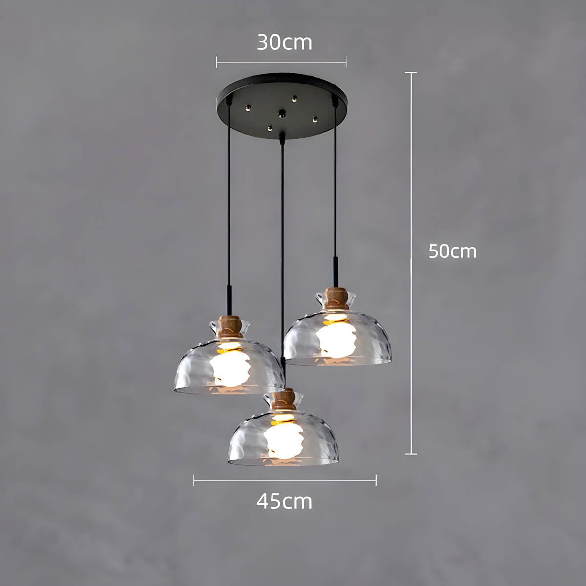 TOKYO Glass Chandelier – Minimalist Elegance with Ambient LED Lighting