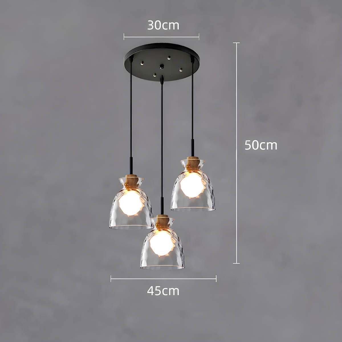 TOKYO Glass Chandelier – Minimalist Elegance with Ambient LED Lighting