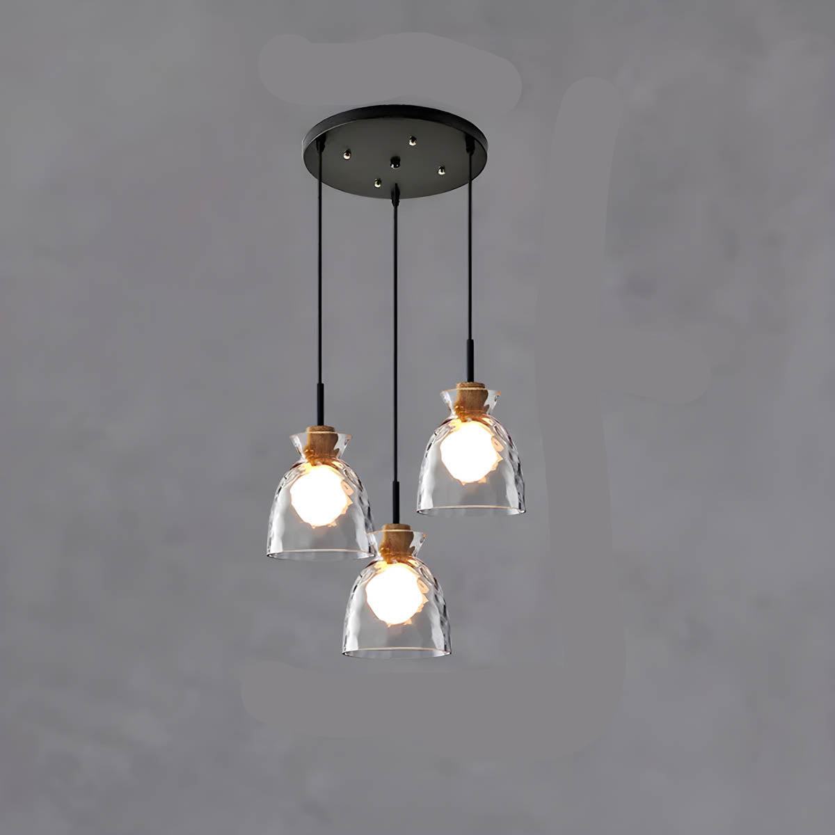 TOKYO Glass Chandelier – Minimalist Elegance with Ambient LED Lighting