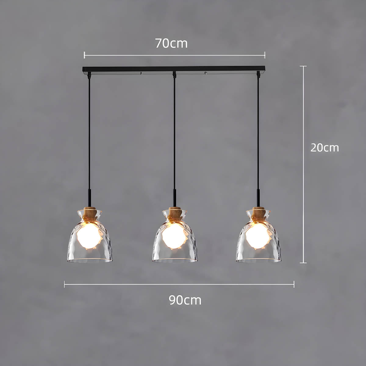 TOKYO Glass Chandelier – Minimalist Elegance with Ambient LED Lighting