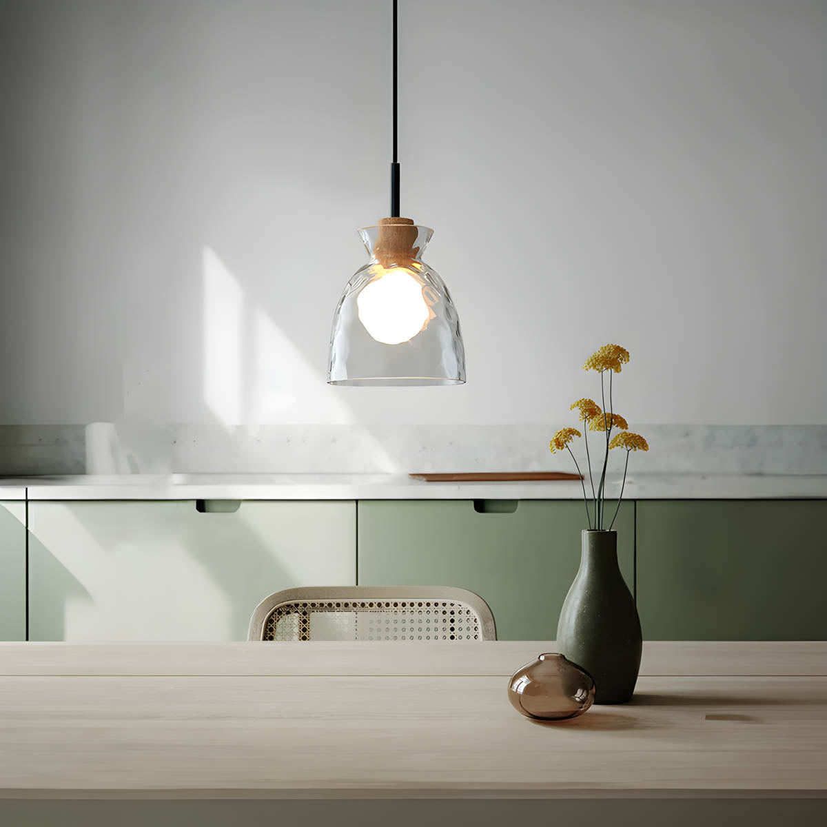 TOKYO Glass Chandelier – Minimalist Elegance with Ambient LED Lighting