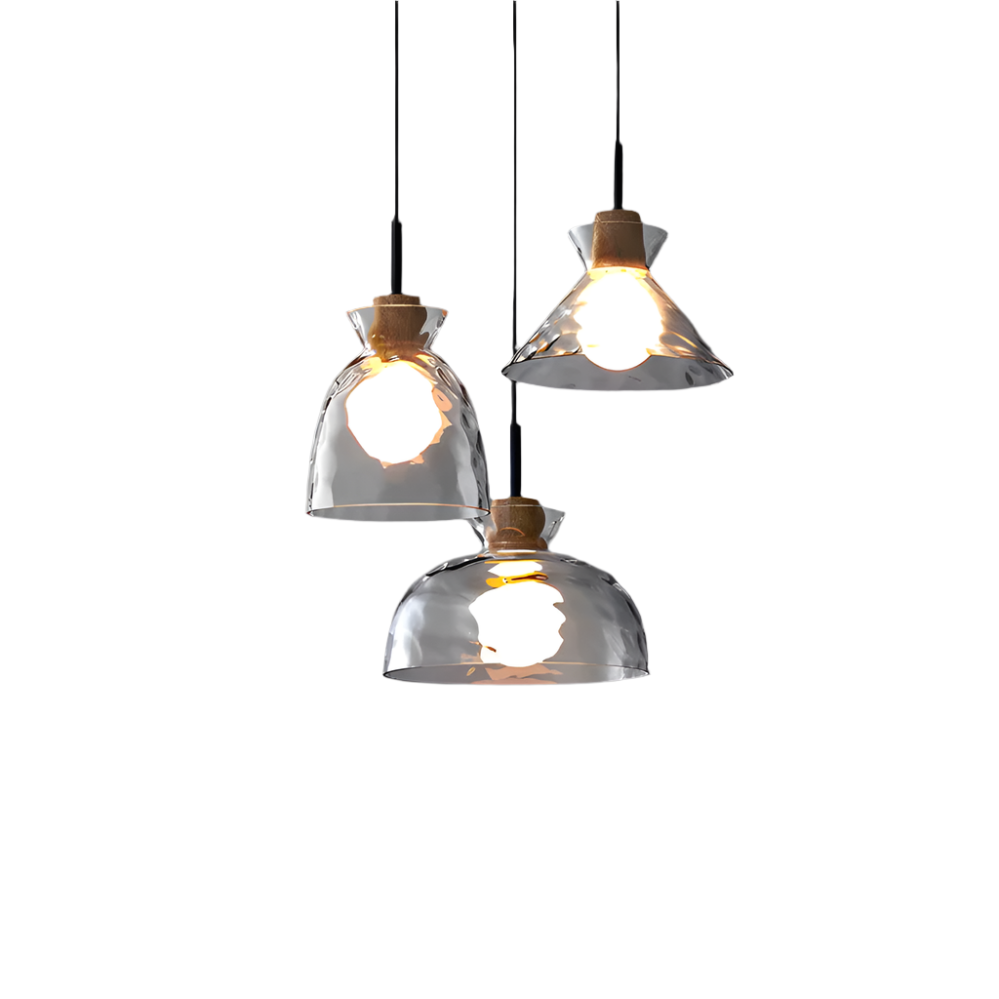 TOKYO Glass Chandelier – Minimalist Elegance with Ambient LED Lighting