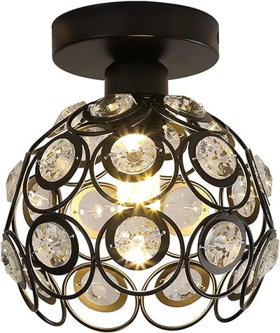 Fancy Gold Luxury Ceiling Light – Elegant Crystal Ball Flush Mount for Hallways & Entryways