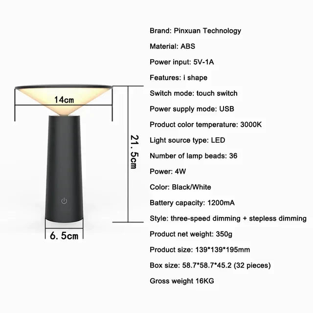 LumiVibe – Modern Wireless Table Lamp for Cozy Ambiance and Stylish Lighting