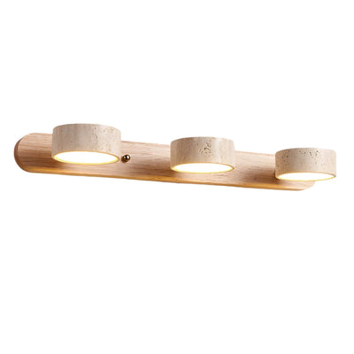 Travertine Duo Wall Light – Elegant Natural Stone & Wood LED Wall Lamp