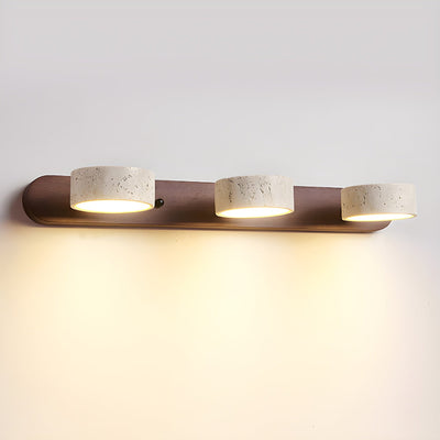 Travertine Duo Wall Light – Elegant Natural Stone & Wood LED Wall Lamp