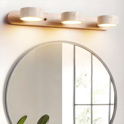 Travertine Duo Wall Light – Elegant Natural Stone & Wood LED Wall Lamp