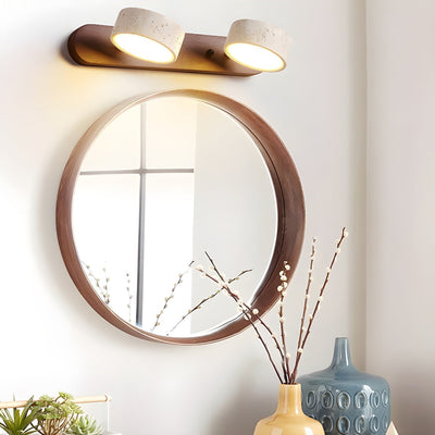 Travertine Duo Wall Light – Elegant Natural Stone & Wood LED Wall Lamp