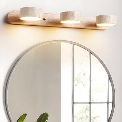 Travertine Duo Wall Light – Elegant Natural Stone & Wood LED Wall Lamp